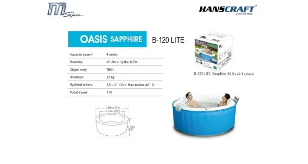 Vířivý bazén MSPA Oasis M-022LS Sapphire LITE